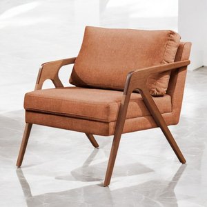Poltrona Decorativa Mona Linho Sofisticado Pé Madeira Maciça