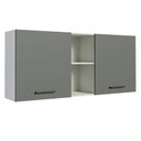 Ver imagem 1 de Armário Aéreo Madesa Agata 150 cm 2 Portas e 2 Nichos Branco/Cinza Cor:Branco Cinza