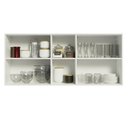 Ver imagem 3 de Armário Aéreo Madesa Agata 150 cm 2 Portas e 2 Nichos Branco/Cinza Cor:Branco Cinza