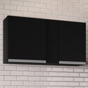 Ver imagem 2 de Armário Aéreo 100cm 2 Portas Indiana Preto - Lumil Móveis
