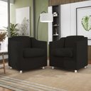 Ver imagem 2 de Poltrona Decorativa Tilla Consultório Recepção Sala Suede Cor:Preto