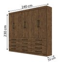 Ver imagem 2 de Guarda-Roupa Casal 6 Portas e 12 Gavetas Mônaco D'Doro Móveis - Ypê D'Doro Móveis