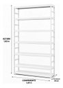 Ver imagem 4 de Estante Multiuso Organizador Livreiro Estilo Industrial 180x120 Branco Total