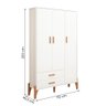 Guarda Roupa Quarto Infantil Iris com 3 Portas e 1 Gaveta Branco Acetinado - 4