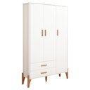 Ver imagem 1 de Guarda Roupa Quarto Infantil Iris com 3 Portas e 1 Gaveta Branco Acetinado