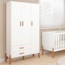 Guarda Roupa Quarto Infantil Iris com 3 Portas e 1 Gaveta Branco Acetinado - 2