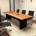 Ver imagem 1 de Mesa Reunião Escritório 6 Lugares 250x90cm 2 Caixas de Tomadas Pés Painel 100% MDF Corporate