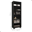Ver imagem 2 de Estante Livreiro Samara Preto Trama 188cm com 5 Prateleiras Multiuso Aberto