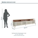 Ver imagem 3 de Rack Bend 220 cm Porta Sextavada Incolar Luna e Cedro com Pé Dourado