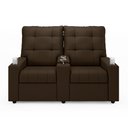 Ver imagem 2 de Poltrona do Papai Reclinável Sala de Cinema Movie 2 Lugares Manual Baú USB Veludo Marrom G23 Gran Be
