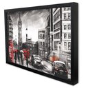 Ver imagem 3 de Quadro Decorativo Cidade Londres - Big Bem Preto, Branco e Vermelho em Moldura Caixa Tacolado Moldur