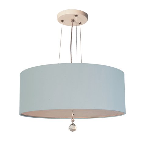 Lustre Pendente Com Cristal Cúpula Azul 40x15 2E27