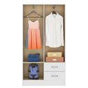Ver imagem 4 de Guarda-roupa Solteiro Panamá 4 Portas 2 Gavetas Branco - Fellicci