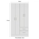 Ver imagem 5 de Guarda-roupa Solteiro Panamá 4 Portas 2 Gavetas Branco - Fellicci
