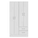 Ver imagem 3 de Guarda-roupa Solteiro Panamá 4 Portas 2 Gavetas Branco - Fellicci