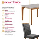 Ver imagem 7 de Mesa de Jantar Liz 4 Lugares Tampo MDF com Vidro e Cadeiras Lira Linho Grafite Nat Off Moderna