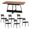 Mesa de Jantar 160cm + 6 Cadeiras Neo Estofadas Linho Np - 2