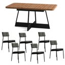 Ver imagem 2 de Mesa de Jantar 160cm + 6 Cadeiras Neo Estofadas Linho Np