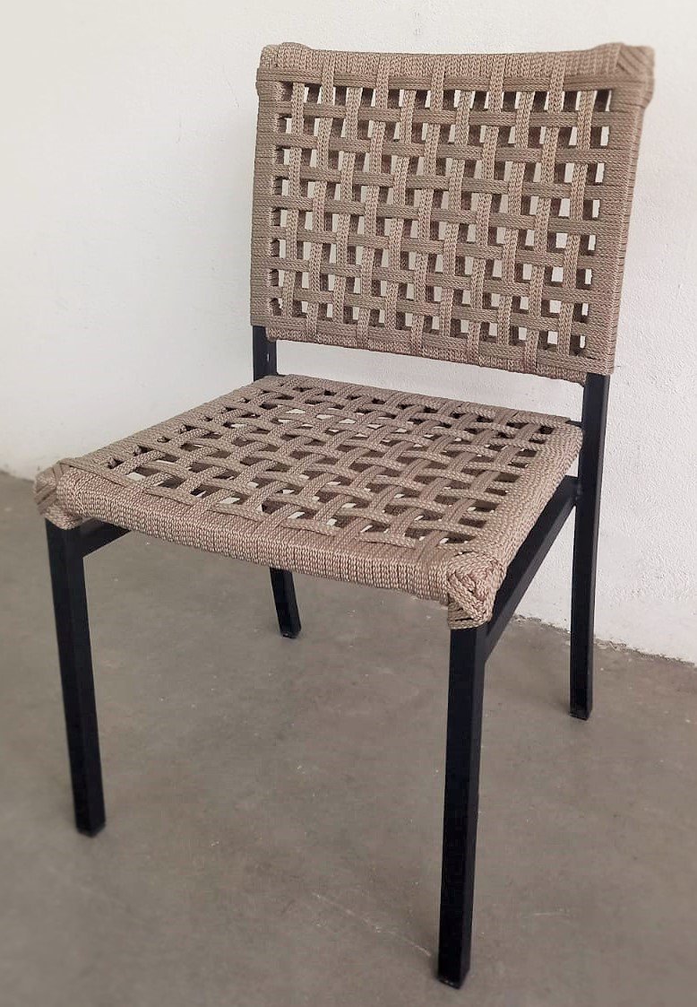 Cadeira Alumínio Corda Náutica Área Externa Gourmet Jardim - Arte Mobiliário - 4