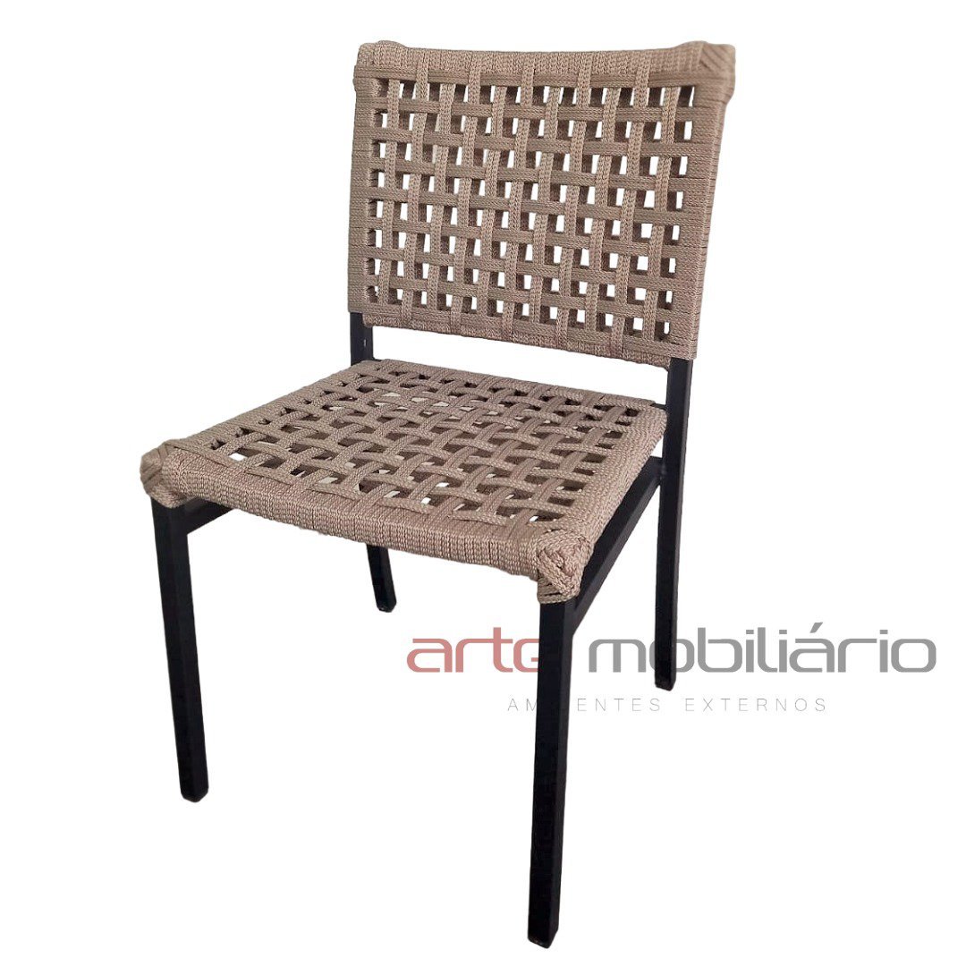 Cadeira Alumínio Corda Náutica Área Externa Gourmet Jardim - Arte Mobiliário - 2