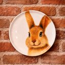 Ver imagem 1 de Prato Parede Decorativo com Suporte Coelho Páscoa de 21,5cm Sorrisos B