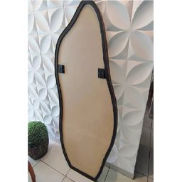 Espelho Orgânico Moldura em Couro 150x60 E06 Corpo Inteiro Quarto Grande Moderno Luxo Couro Caramelo - 4