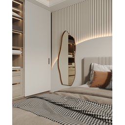 Espelho Orgânico Moldura em Couro 150x60 E06 Corpo Inteiro Quarto Grande Moderno Luxo Couro Caramelo - 2