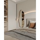 Ver imagem 2 de Espelho Orgânico Moldura em Couro 150x60 E06 Corpo Inteiro Quarto Grande Moderno Luxo Couro Caramelo