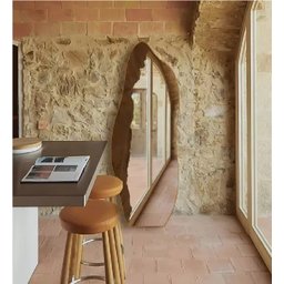 Espelho Orgânico Moldura em Couro 150x60 E06 Corpo Inteiro Quarto Grande Moderno Luxo Couro Caramelo - 3