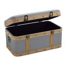 Ver imagem 2 de Baú Decorativo em Mdf e Couro Sintético Cinza 50cm 16705-pl