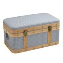 Ver imagem 3 de Baú Decorativo em Mdf e Couro Sintético Cinza 50cm 16705-pl