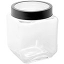 Ver mais imagens de 3 Potes de Vidro Tampa Metal Preto 2,2l 1,7l 1,2l Gastro Lyor Porta Mantimentos Alimentos