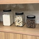 Ver imagem 5 de 3 Potes de Vidro Tampa Metal Preto 2,2l 1,7l 1,2l Gastro Lyor Porta Mantimentos Alimentos