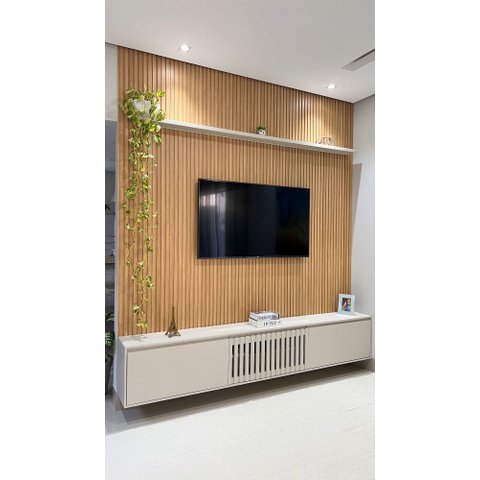 Painel Ripado Easy: 01 Unid. 270x15cm Larg. Talatto Painéis Carvalho