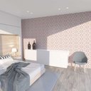 Ver imagem 2 de Papel de Parede Arabesco Rosa Fundo Branco Gh Papel de Parede 2,2m