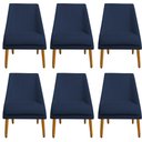 Ver imagem 1 de Kit 06 Cadeiras Para Sala de Jantar Ana Pés Palito Veludo Azul Marinho D'Classe Decor