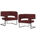 Ver imagem 1 de Kit 02 Poltronas Decorativas Scarlett D02 Base de Aço Preto Veludo Marsala C-278 - Lyam Decor