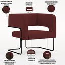 Ver imagem 4 de Kit 02 Poltronas Decorativas Scarlett D02 Base de Aço Preto Veludo Marsala C-278 - Lyam Decor