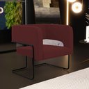 Ver imagem 2 de Kit 02 Poltronas Decorativas Scarlett D02 Base de Aço Preto Veludo Marsala C-278 - Lyam Decor