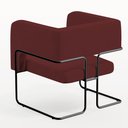 Ver mais imagens de Kit 02 Poltronas Decorativas Scarlett D02 Base de Aço Preto Veludo Marsala C-278 - Lyam Decor