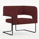 Ver imagem 3 de Kit 02 Poltronas Decorativas Scarlett D02 Base de Aço Preto Veludo Marsala C-278 - Lyam Decor