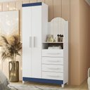 Ver imagem 1 de Cômoda Capri Multiuso 2 Portas 4 Gavetas com Espelho New Albatroz