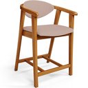 Ver imagem 1 de Banqueta Baixa para Cozinha Sala de Jantar Bancada Cecília L02 Linho Rosê - Lyam Decor