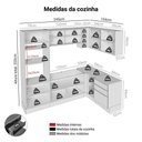 Ver imagem 3 de Armário de Cozinha Completa de Canto 399 Cm Branco/pretolux Madesa 01