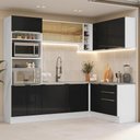Ver imagem 1 de Armário de Cozinha Completa de Canto 399 Cm Branco/pretolux Madesa 01