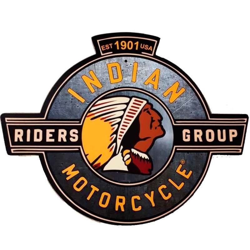 Placa Decorativa Mdf Indian Motorcycle Est 1901 Usa Recorte - 1