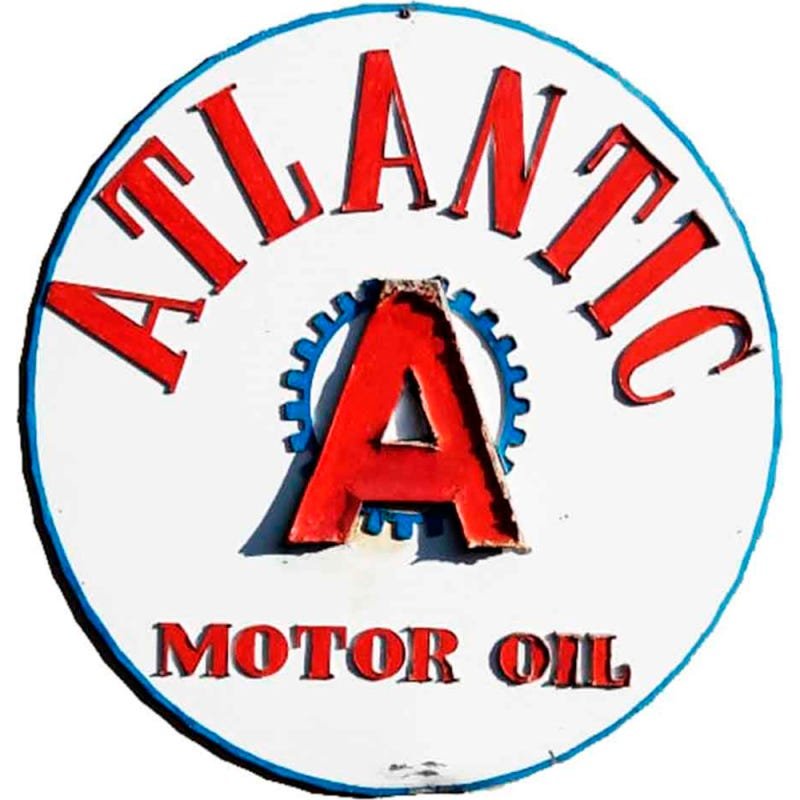 Placa de Ferro Atlantic Motor Oil Vintage - 1