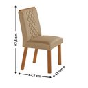 Ver imagem 3 de Mesa de Jantar Carolina 180cm Tp MDF Vidro Canto Copo Base Detalhe Off White com 6 Cadeiras Milena