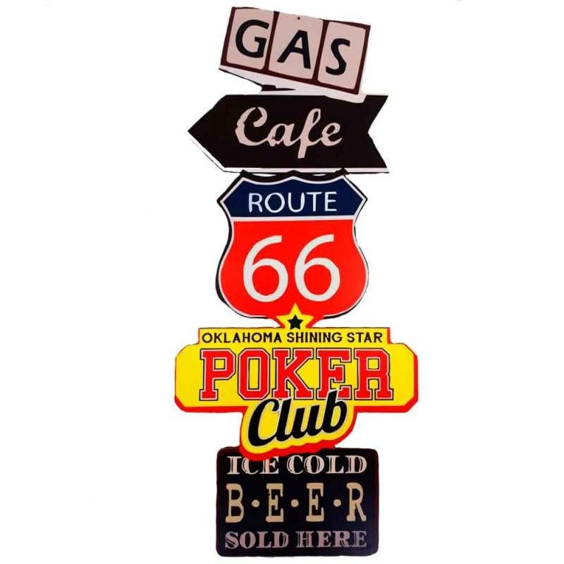 Placa Decorativa Gigante Mdf Route 66 Gas - 1