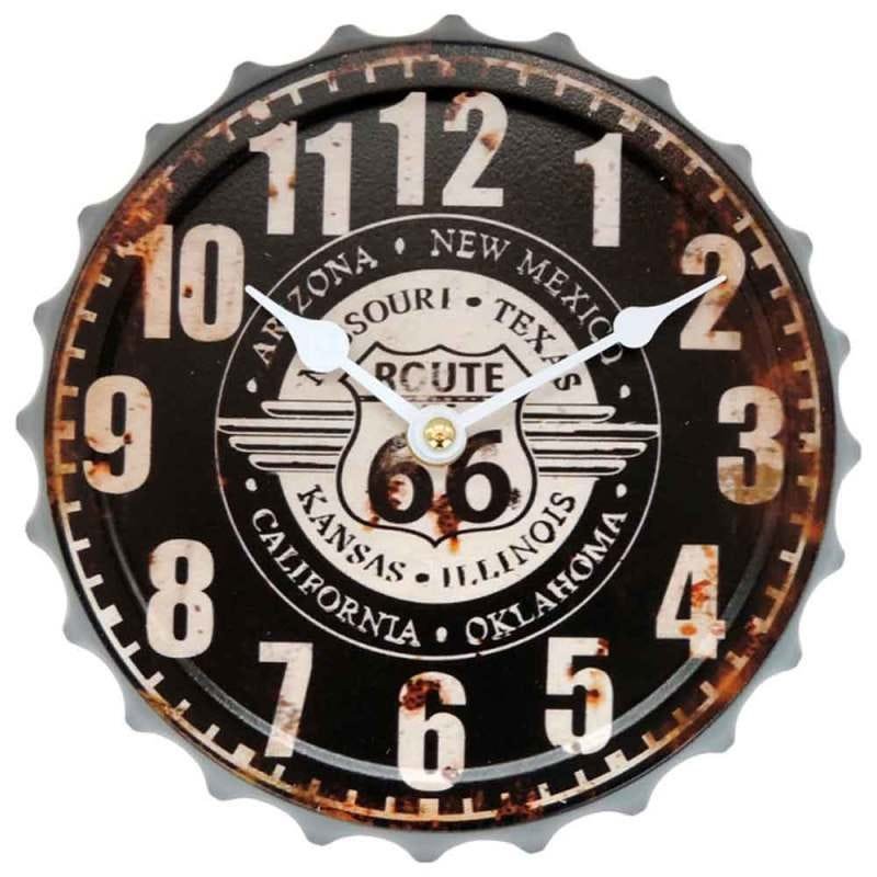 Relógio de Parede Tampa de Garrafa Rota 66 New Mexico Preto - 1
